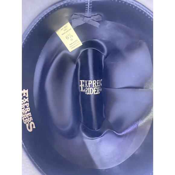 Express Riders Cowboy Hat Men's Size 6 7/8 Gray 100% Premium Wool Felt - Picture 9 of 14